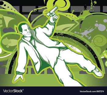 Gangster with grunge background vector image