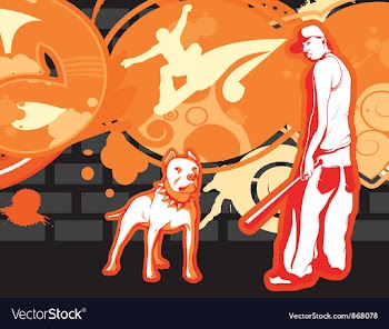 Gangster with grunge background vector image
