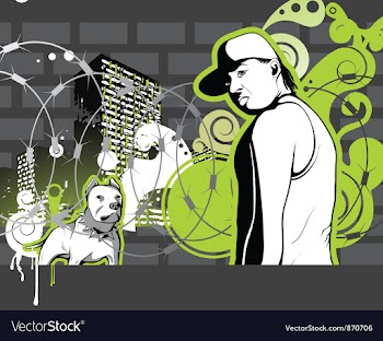 Gangster with grunge background vector image