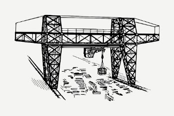 Gantry crane drawing, vintage construction | Free PSD - rawpixel