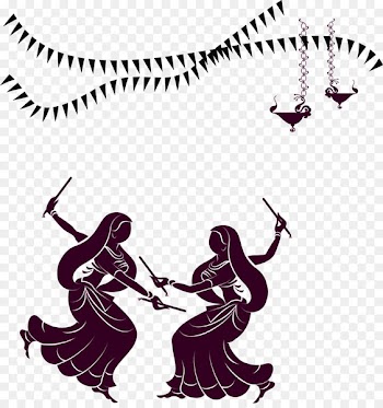 Garba Dandiya Raas Navaratri Dance - Purple ethnic dancers 