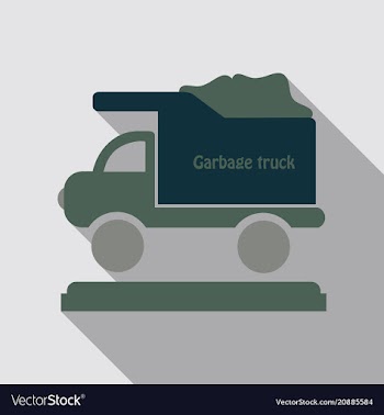 Garbage truck full of garbage is on the ground vector image