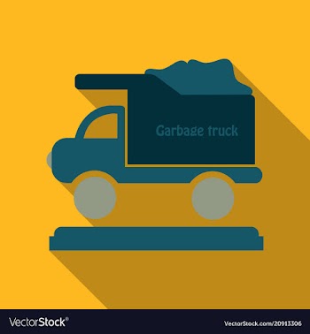 Garbage truck full of garbage is on the ground vector image