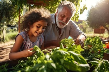 Garden grandfather harvesting gardening. AI | Free Photo - rawpixel