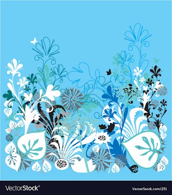 Garden of earthly delights blue vector image