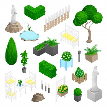 Garden park landscape elements