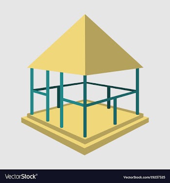 Garden pavilions and garden furniture icon vector image