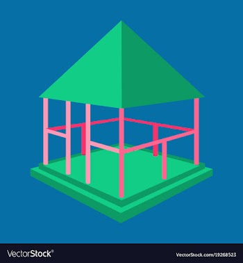 Garden pavilions and garden furniture icon vector image