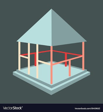 Garden pavilions and garden furniture icon vector image