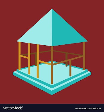 Garden pavilions and garden furniture icon vector image
