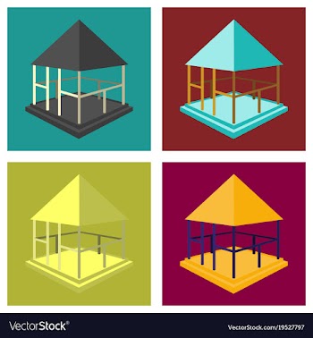 Garden pavilions and garden furniture icon vector image