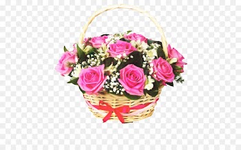 Garden Roses, Basket, Flower, Pink PNG