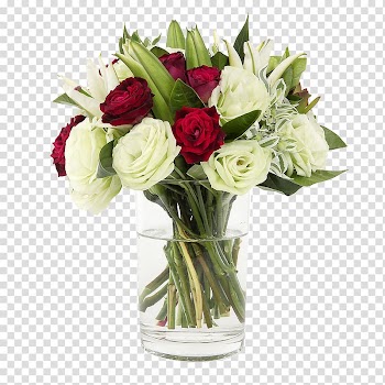 Garden roses Flower bouquet Vase, Rose mash table flowers material transparent background PNG clipart