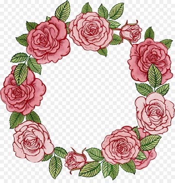 Garden Roses, Flower, Wreath, Pink, Rose PNG