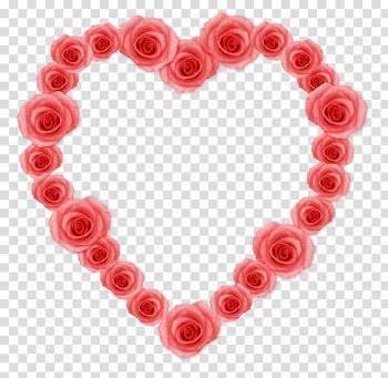 Garden roses Heart, Rose Heart transparent background PNG clipart