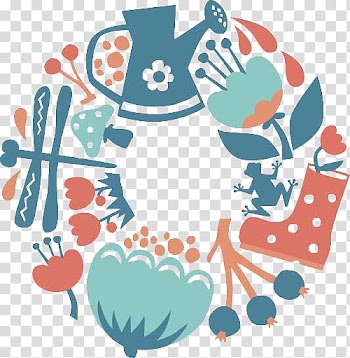 Garden tool Cartoon Watering can Illustration, Gardening tools and flowers transparent background PNG clipart