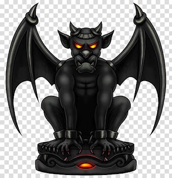 Gargoyle illustration , Black bat beast transparent background PNG clipart