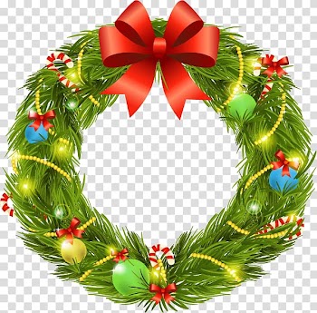 Garland Wreath, Christmas wreath decoration design transparent background PNG clipart