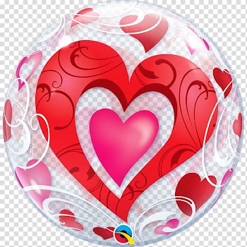 Gas balloon Valentine\'s Day Heart Gift, bubble of love transparent background PNG clipart