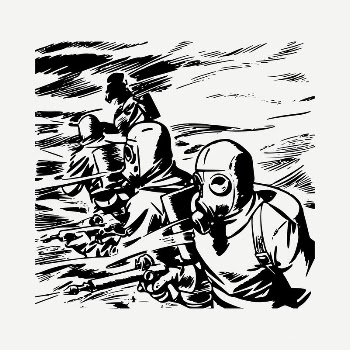 Gasmask men drawing, vintage illustration | Free PSD - rawpixel