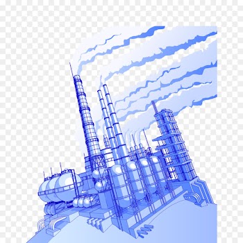 Gasoline Gas cylinder Petroleum - Vector factories and chimney 