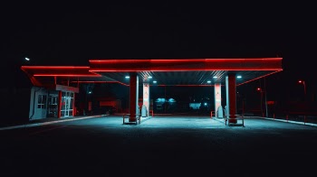 Gasoline Station during Nighttime