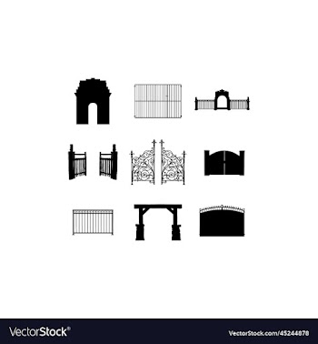 gate door set collection icon design