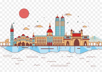 Gateway of India Mumbai Euclidean vector Illustration - Indonesian port city Mumbai landscape 