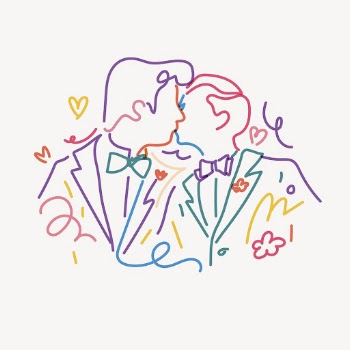 Gay couple kissing clipart, same-sex | Free Photo Illustration - rawpixel