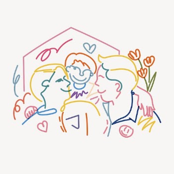 Gay family clipart, LGBTQ line | Free Photo Illustration - rawpixel