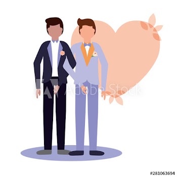 Gay wedding couple vector design