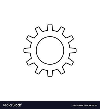 Gear icon outline vector image
