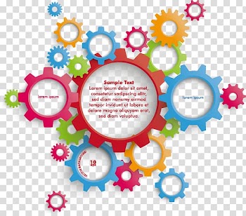 Gear illustration , Colorful abstract geometric mechanical thread transparent background PNG clipart
