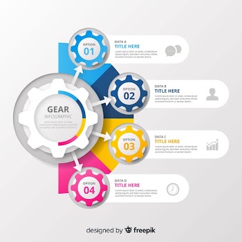 Gear infographic Free Vector