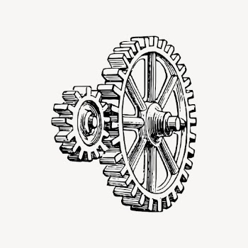 Gear, mechanism drawing, vintage illustration | Free Vector - rawpixel