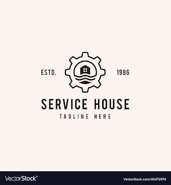 gear service home house logo design