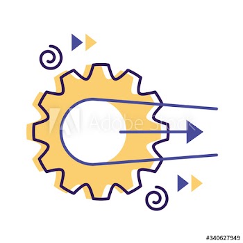 gear with chain flat style icon