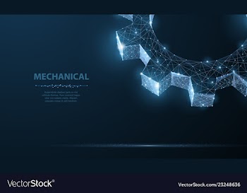  					Gears abstract wireframe two gear 3d vector image														