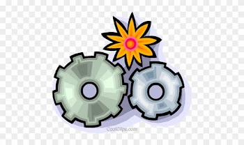 Gears Of Progress And Nature Royalty Free Vector Clip - Illustration