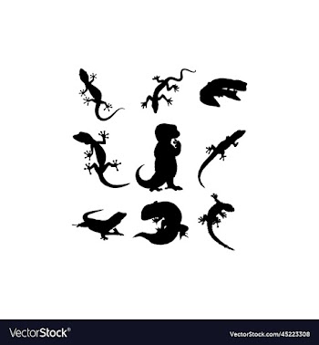 gecko animal crawl silhouette design