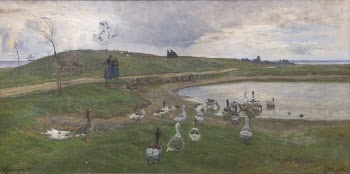 Geese by a lake.Against rough | Free Photo - rawpixel