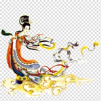 Geisha painting illustration, National Day of the People's Republic of China Mooncake Mid-Autumn Festival Traditional Chinese holidays, Chang E transparent background PNG clipart