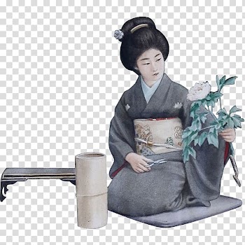 Geisha Watercolor painting, woman transparent background PNG clipart