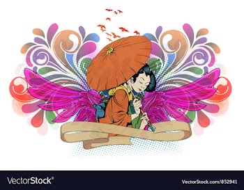 Geisha with wings vector image