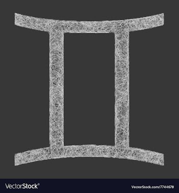 Gemini zodiac sign line art vector image