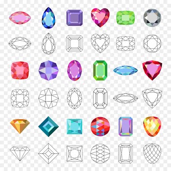 Gemstone Cut Clip art - Color stone jewelry,And front bezel 