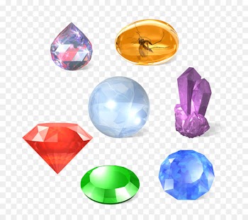 Gemstone Ruby Icon - Collection of colored gemstones 