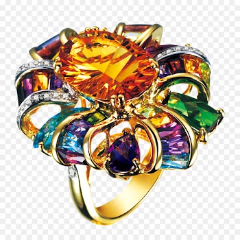 Gemstone Wedding ring Diamond - Multicolored gemstone rings 