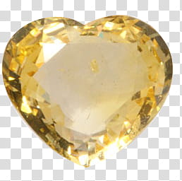 Gemstones, heart-shape yellow gemstone transparent background PNG clipart
