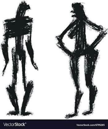Gender differences Caricature of man and woman vector image